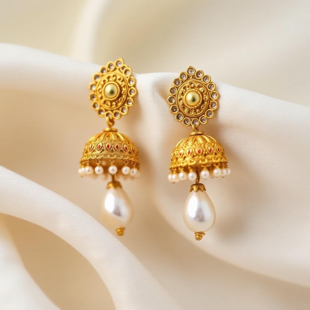 Polki Jhumka Earrings