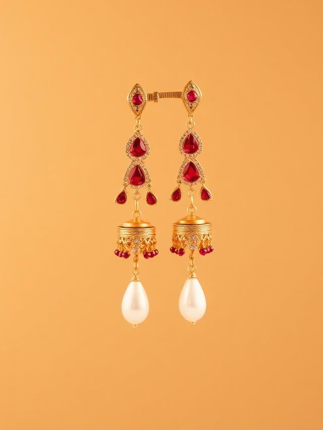 Ruby Chandbali Earrings