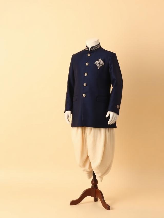 Navy Sherwani Set (Boys)