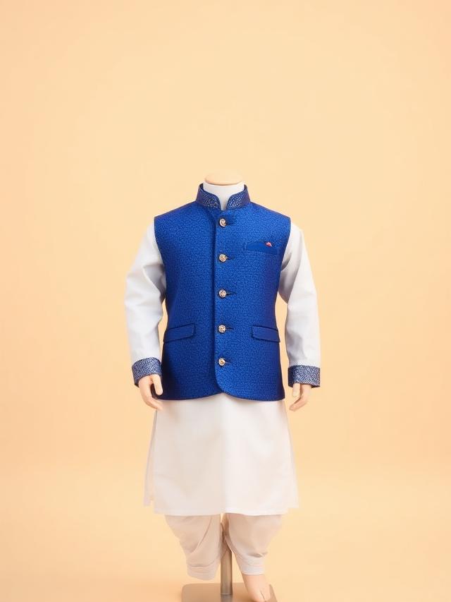 Cobalt Jacket Kurta Set (Boys)