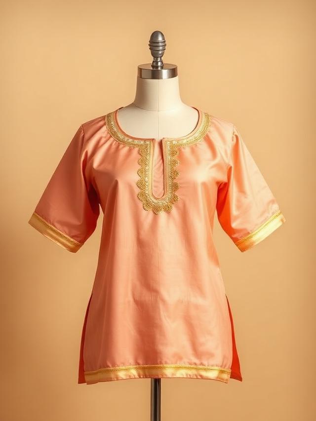 Peach Gota Short Kurti