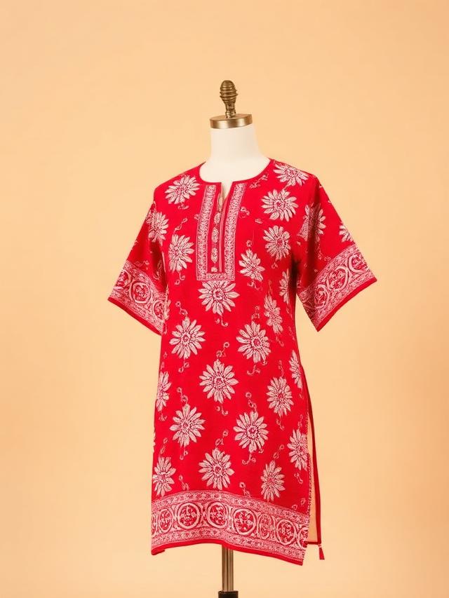 Crimson Bagru Print Kurti