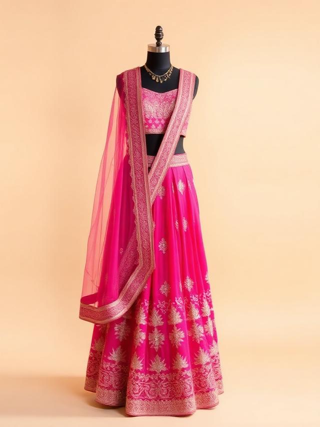Fuchsia Mehendi Lehenga