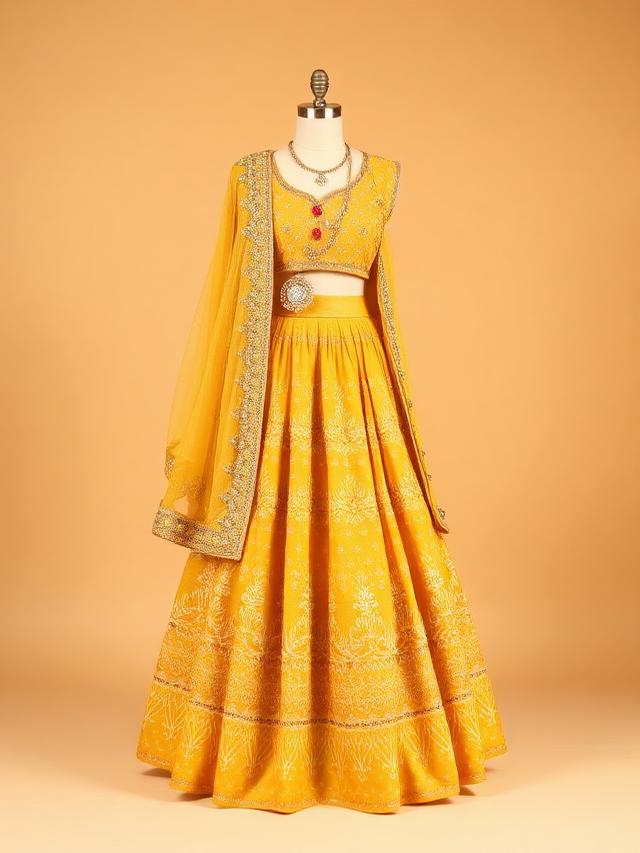 Haldi Yellow Lehenga