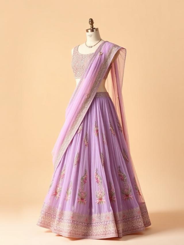 Lavender Floral Lehenga