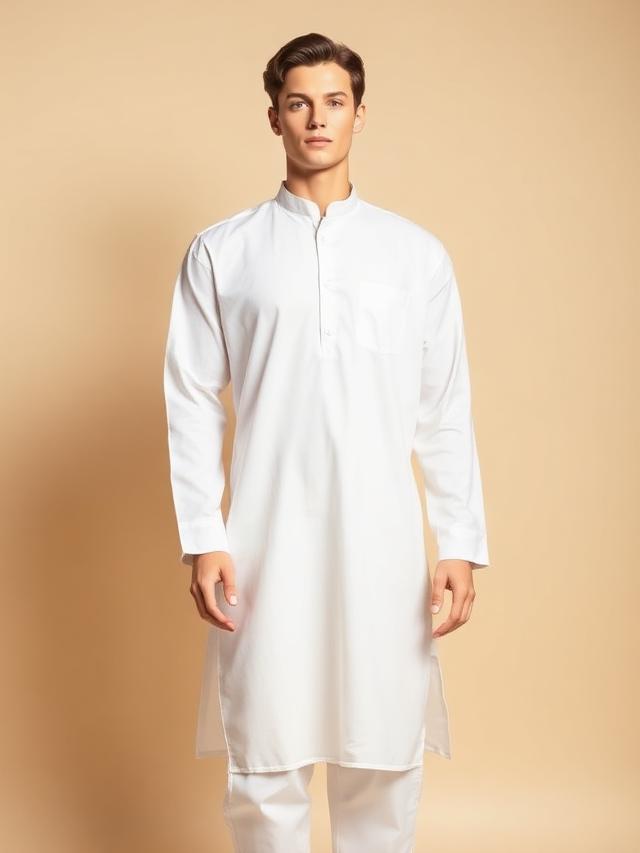 White Cotton Day Kurta
