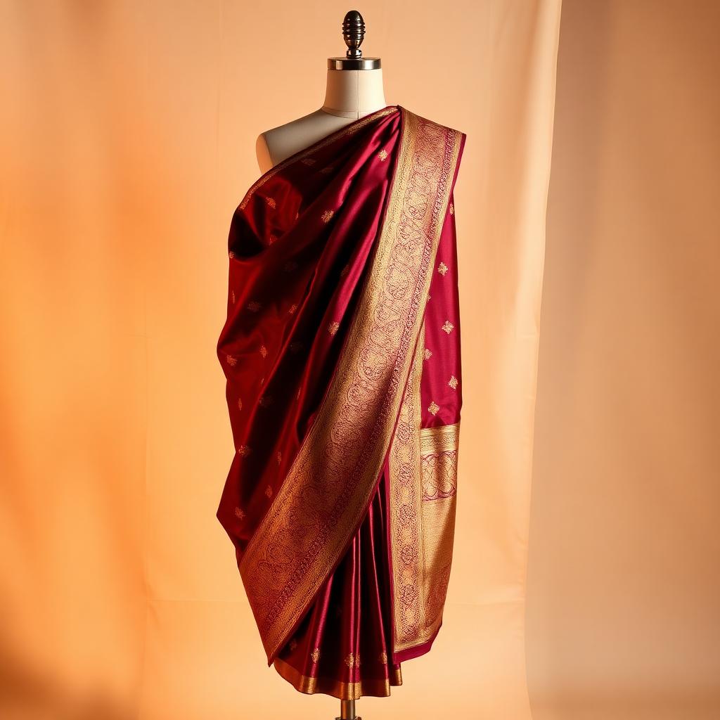 Maroon Zardosi Banarasi Saree