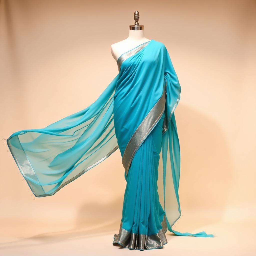 Azure Skies Georgette Saree