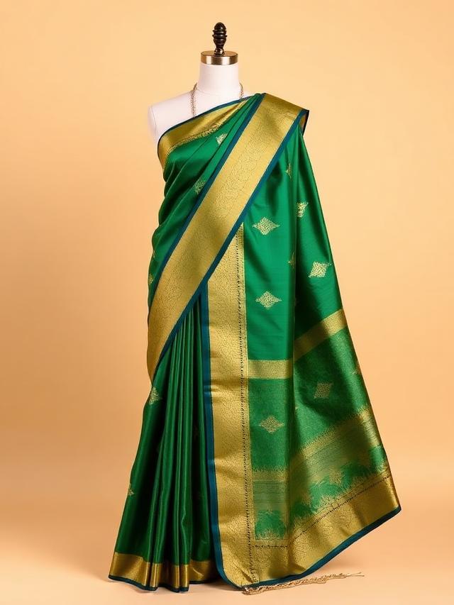 Emerald Paithani Silk Saree