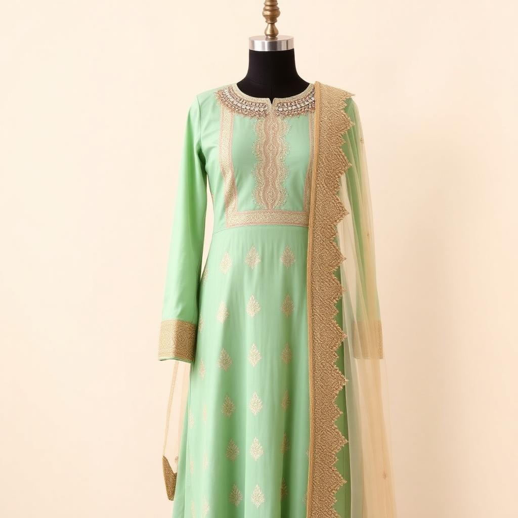Mint Gold Salwar Kameez