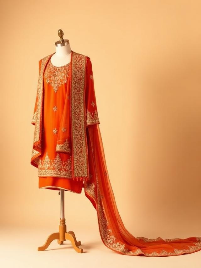 Sindoor Orange Sharara Set