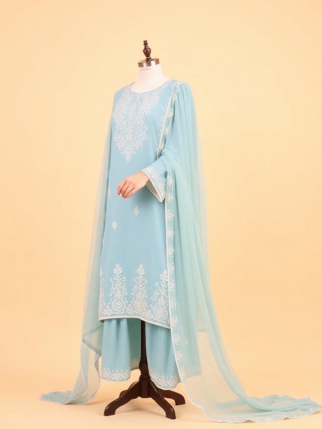 Powder Blue Net Suit