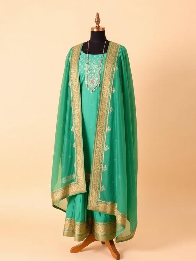 Sea Green Zari Suit